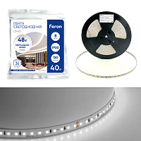 Лента светодиодная стабилизированная 120SMD(2835)/м 8Вт/м 48V 40000*10*1.22мм 4000К, IP20 LS420 FERON  Лента светодиодная стабилизированная 120SMD(2835)/м 8Вт/м 48V 40000*10*1.22мм 4000К, IP20 LS420 FERON