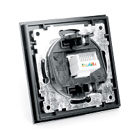 Розетка компьютерная 1-местная RJ-45,STEKKER, GLS00-7007-05, серия Катрин, черный  39510 Розетка компьютерная 1-местная RJ-45,STEKKER, GLS00-7007-05, серия Катрин, черный  39510