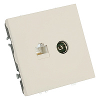 Розетка TV + компьютерная RJ-45 (механизм), STEKKER, серия Эмили, RST00-5106-08, кашемир, soft touch 49898 Розетка TV + компьютерная RJ-45 (механизм), STEKKER, серия Эмили, RST00-5106-08, кашемир, soft touch 49898
