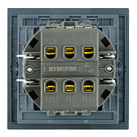 Переключатель перекрестный 1-клавишный (механизм), STEKKER, 250В, 10А, серия Мия, RSW10-3110-05, черный бархат 50571