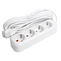 Удлинитель  четырехместный c/з STEKKER HM06-40-07 3x1мм2, 7м, серия Home (У10-429), белый 49389