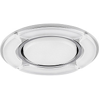Светильник встраиваемый с белой LED подсветкой Feron CD4039 потолочный GX53 без лампы, белый матовый, хром 40506 Светильник встраиваемый с белой LED подсветкой Feron CD4039 потолочный GX53 без лампы, белый матовый, хром 40506