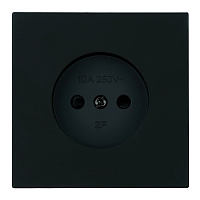 Розетка 1-местная с защитной шторкой (механизм), STEKKER, б/з, 250В, 16А, серия Мия, RST16-3109-05, черный бархат 50453