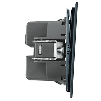 Выключатель 1-клавишный самовозвратный (механизм), STEKKER, 250В, 10А, серия Мия, RSW10-3112-05, черный бархат  50574