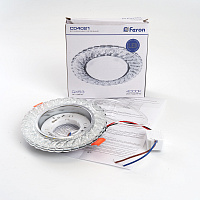 Светильник встраиваемый с белой LED подсветкой Feron CD4021 потолочный GX53 без лампы прозрачный 29474 Светильник встраиваемый с белой LED подсветкой Feron CD4021 потолочный GX53 без лампы прозрачный 29474
