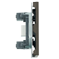 Розетка HDMI 2.0 Type A (механизм), STEKKER, серия Эмили, RST00-5118-09, антрацит, soft touch 50168