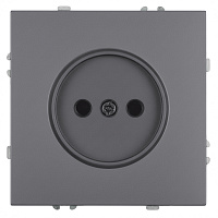 Розетка 1-местная с защитной шторкой (механизм), STEKKER, б/з, 250В, 16А, серия Эмили, RST16-5109-10, платиново-серый, soft touch 49954