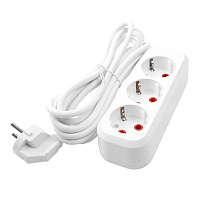 Удлинитель 3-местный с/з Stekker, HM01-31-03, 3м, 3x0,75, серия Home (У10-002), белый 39214