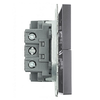 Переключатель 2-клавишный (механизм), STEKKER, 250В, 10А, серия Эмили, RSW10-5107-10, платиново-серый, soft touch 49947