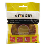 Скотч акриловый двусторонний STEKKER INTP5-0818-5 0,8*18 мм,длина 5м, прозрачный , красная подложка 39146 Скотч акриловый двусторонний STEKKER INTP5-0818-5 0,8*18 мм,длина 5м, прозрачный , красная подложка 39146