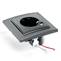 Розетка 1-местная c/з и с USB STEKKER, PST16-9011-03, 250В, 16А, с защитной шторкой, серия Эрна, черный 39480 Розетка 1-местная c/з и с USB STEKKER, PST16-9011-03, 250В, 16А, с защитной шторкой, серия Эрна, черный 39480
