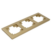 Рамка STEKKER, PFR00-7003-08 3-местная, пластик, серия Катрин, золото 49608 Рамка STEKKER, PFR00-7003-08 3-местная, пластик, серия Катрин, золото 49608
