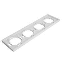 Рамка STEKKER, PFR00-5004-01 4-местная, серия Эмили, белый фарфор, soft touch 49887 Рамка STEKKER, PFR00-5004-01 4-местная, серия Эмили, белый фарфор, soft touch 49887