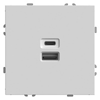 Розетка 2-местная USB + Type C (механизм), STEKKER, 250В, 20W, серия Эмили, RST10-5115-01, белый фарфор, soft touch  49879 Розетка 2-местная USB + Type C (механизм), STEKKER, 250В, 20W, серия Эмили, RST10-5115-01, белый фарфор, soft touch  49879