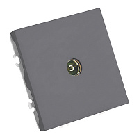 Розетка телевизионная 1-местная (механизм), STEKKER, 75 Ом, 5-862МГц, серия Эмили, RST00-5108-10, платиново-серый, soft touch 49953