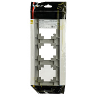 Рамка STEKKER, PFR00-7003-06 3-местная, пластик, серия Катрин, графит 39809 Рамка STEKKER, PFR00-7003-06 3-местная, пластик, серия Катрин, графит 39809