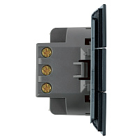 Выключатель 3-клавишный (механизм), STEKKER, 250В, 10А, серия Мия, RSW10-3108-05, черный бархат 50444