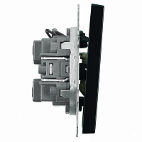 Выключатель 1-клавишный c индикатором (механизм), STEKKER, 250В, 10А, серия Эмили, RSW10-5101-05, черный уголь, soft touch 49837