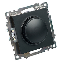 Выключатель диммирующий (механизм), STEKKER GLS10-7106-05, 250V, 500W, серия Катрин, черный 39615 Выключатель диммирующий (механизм), STEKKER GLS10-7106-05, 250V, 500W, серия Катрин, черный 39615