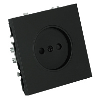 Розетка 1-местная с з/ш, б/з (механизм), СЗК, STEKKER, 250В, 16А, серия Эмили, RST16-5109-05ZK, черный уголь, soft touch 50250
