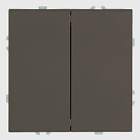 Переключатель перекрестный 2-клавишный (механизм), STEKKER, 250В, 10А, серия Эмили, RSW10-5111-09, антрацит, soft touch 50164