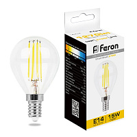 Лампа светодиодная Feron LB-515 Шарик E14 15W 230V 2700K 38249 Лампа светодиодная Feron LB-515 Шарик E14 15W 230V 2700K 38249
