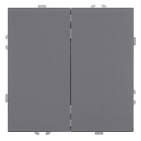 Переключатель 2-клавишный (механизм), STEKKER, 250В, 10А, серия Эмили, RSW10-5107-10, платиново-серый, soft touch 49947