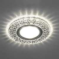 Светильник встраиваемый с LED подсветкой Feron CD945 потолочный MR16 G5.3 прозрачный, хром Светильник встраиваемый с LED подсветкой Feron CD945 потолочный MR16 G5.3 прозрачный, хром