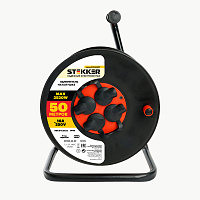 Удлинитель на катушке Stekker STD03-44-50 Standart 4-местный с/з ПВС 3*1,5, оранжевый, 16А, IP44, 50м (80104) 50173