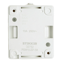 Выключатель 1-клавишный STEKKER, PSW10-111-54, открытой установки, 250В, 10А, IP54, серый/графит 32752