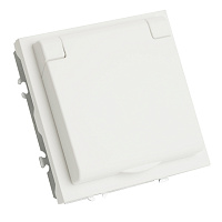 Розетка 1-местная с крышкой с защ. штор, STEKKER, б/з, IP42, 250В, 16А, серия Эмили, RST16-5113-01, белый фарфор, soft touch 49878