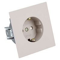 Розетка 1-местная с защитной шторкой с/з (механизм), STEKKER, 250В, 16А, серия Мия, RST16-3110-08, пудровый жемчуг 50484