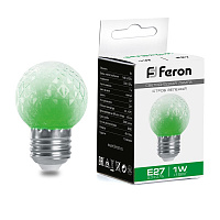 Лампа-строб Feron LB-377 Шарик прозрачный E27 1W 230V зеленый 38209 Лампа-строб Feron LB-377 Шарик прозрачный E27 1W 230V зеленый 38209