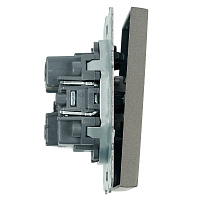 Переключатель 1-клавишный (механизм), STEKKER, 250В, 10A, серия Эмили, RSW10-5105-09, антрацит, soft touch 49919