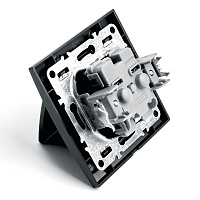 Розетка 1-местная c/з с крышкой STEKKER, PST16-9012-03, 250В, 16А, с защитной шторкой, серия Эрна, черный 39481 Розетка 1-местная c/з с крышкой STEKKER, PST16-9012-03, 250В, 16А, с защитной шторкой, серия Эрна, черный 39481