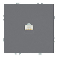 Розетка компьютерная 1-местная RJ-45 (механизм), STEKKER, серия Эмили, RST00-5117-10, платиново-серый, soft touch 49951