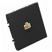 Розетка компьютерная 1-местная RJ-45 (механизм), STEKKER, серия Эмили, RST00-5117-05, черный уголь, soft touch  49847