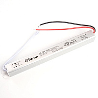 Трансформатор электронный для светодиодной ленты 18W 12V ( ультратонкий драйвер), LB001 FERON Артикул 48010 Трансформатор электронный для светодиодной ленты 18W 12V ( ультратонкий драйвер), LB001 FERON Артикул 48010