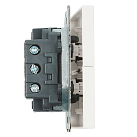 Переключатель 2-клавишный (механизм), STEKKER, 250В, 10А, серия Эмили, RSW10-5107-01, белый фарфор, soft touch 49869