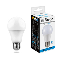 Лампа светодиодная Feron LB-91 Шар E27 7W 175-265V 6400K 25446 Лампа светодиодная Feron LB-91 Шар E27 7W 175-265V 6400K 25446