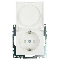 Розетка 1-местная с/з с крышкой (механизм), STEKKER GLS16-7112-01, 250В, 16А с защитной шторкой, серия Катрин, белый 39302 Розетка 1-местная с/з с крышкой (механизм), STEKKER GLS16-7112-01, 250В, 16А с защитной шторкой, серия Катрин, белый 39302