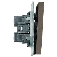 Выключатель 1-клавишный (механизм), STEKKER, 250В, 10А, серия Эмили, RSW10-5103-09, антрацит, soft touch 49917