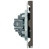 Розетка HDMI 2.0 Type A (механизм), STEKKER, серия Эмили, RST00-5118-09, антрацит, soft touch 50168