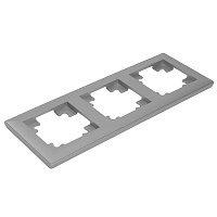 Рамка STEKKER, PFR00-7003-03 3-местная, пластик, серия Катрин, серебро 39799 Рамка STEKKER, PFR00-7003-03 3-местная, пластик, серия Катрин, серебро 39799