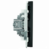 Розетка телевизионная 1-местная (механизм), STEKKER, 75 Ом, 5-862МГц, серия Эмили, RST00-5108-05, черный уголь, soft touch 49849