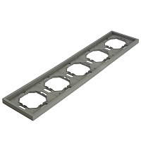 Рамка STEKKER, PFR00-5005-10 5-местная, серия Эмили, платиново-серый, soft touch 49966 Рамка STEKKER, PFR00-5005-10 5-местная, серия Эмили, платиново-серый, soft touch 49966