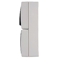 Блок вертикальный: розетка 1-местная с/з+  выключатель 1-клавишный STEKKER, PST16-11-54/10-111-54, серый/графит  49725