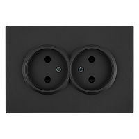 Розетка 2-местная с з/ш, б/з, СЗК, STEKKER, 250В, 16А, серия Эмили, RST16-5116-05ZK, черный уголь, soft touch 50253