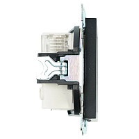 Розетка TV + компьютерная RJ-45 (механизм), STEKKER GLS00-7106-05, серия Катрин, черный 49182 Розетка TV + компьютерная RJ-45 (механизм), STEKKER GLS00-7106-05, серия Катрин, черный 49182