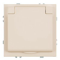 Розетка 1-местная с крышкой с защ. штор, STEKKER, с/з, 250В, 16А, серия Эмили, RST16-5112-08, кашемир, soft touch 49907